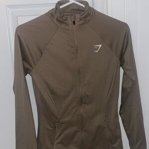 TAN GYMSHARK TRAINING JACKET